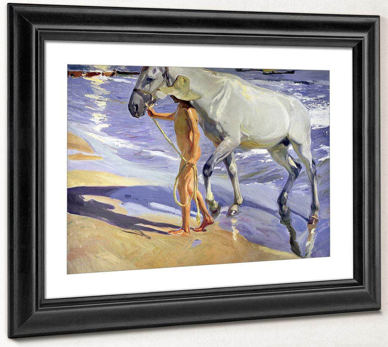 Washing The Horse By Joaquin Sorolla Y Bastida Fine Art Print