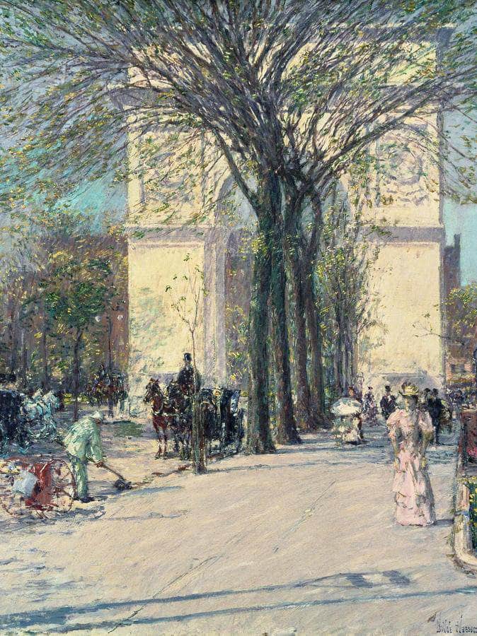 Washington Arch Spring By Childe Hassam Fine Art Print