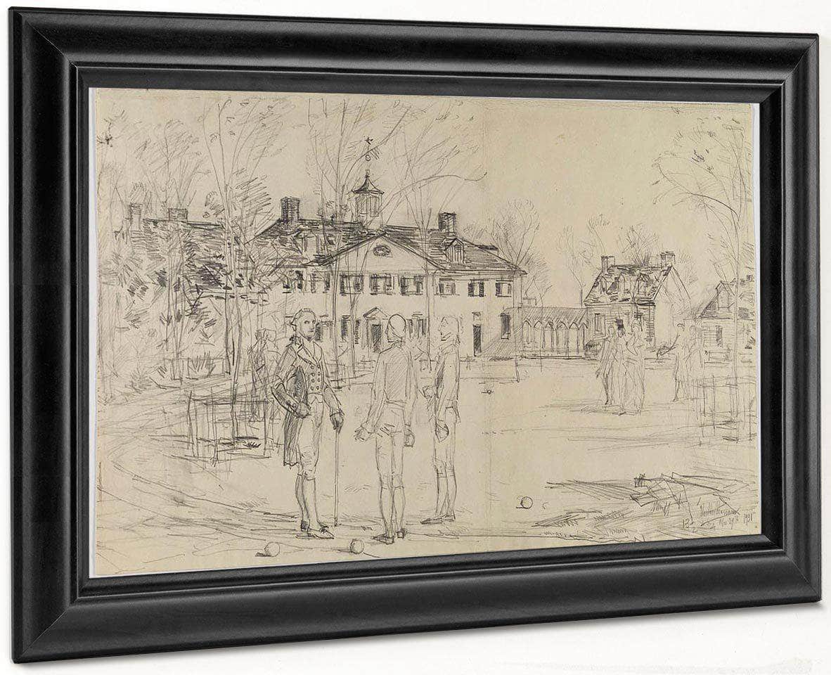 Washington At Mount Vernon By Childe Hassam Fine Art Print