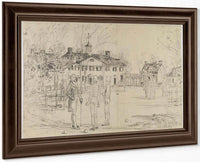 Washington At Mount Vernon By Childe Hassam Fine Art Print
