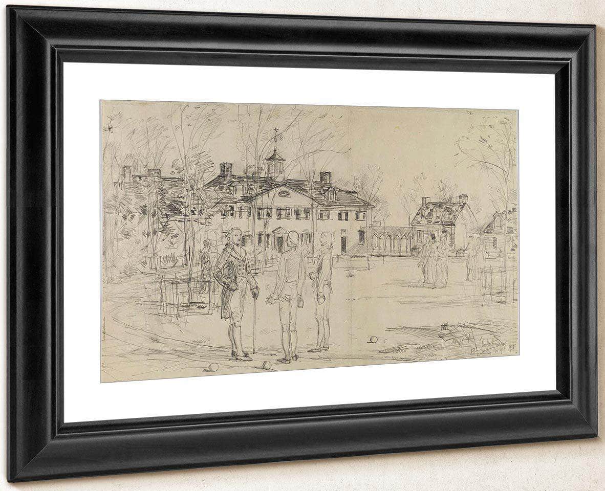 Washington At Mount Vernon By Childe Hassam Fine Art Print