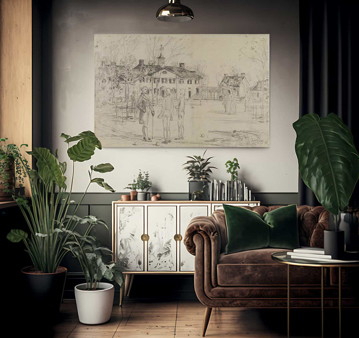 Washington At Mount Vernon By Childe Hassam Fine Art Print