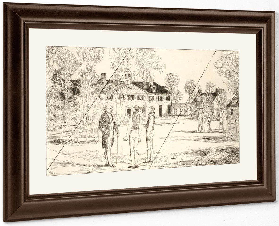 Washington At Mount Vernon (Cancelled Plate From The Portfolio  The Bicentennial Pageant Of George Washington ) By Childe Hassam Fine Art Print