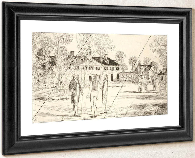 Washington At Mount Vernon (Cancelled Plate From The Portfolio  The Bicentennial Pageant Of George Washington ) By Childe Hassam Fine Art Print