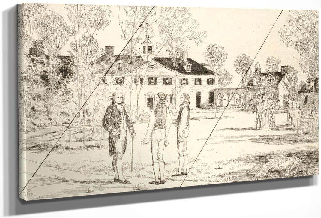 Washington At Mount Vernon (Cancelled Plate From The Portfolio  The Bicentennial Pageant Of George Washington ) By Childe Hassam Fine Art Print