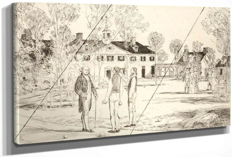 Washington At Mount Vernon (Cancelled Plate From The Portfolio  The Bicentennial Pageant Of George Washington ) By Childe Hassam Fine Art Print