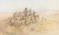 Watching The Buff By Charles Marion Russell Fine Art Print