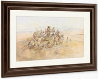 Watching The Buff By Charles Marion Russell Fine Art Print