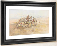 Watching The Buff By Charles Marion Russell Fine Art Print