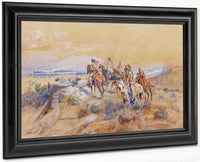 Watching The Iron Horse By Charles Marion Russell Fine Art Print