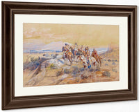 Watching The Iron Horse By Charles Marion Russell Fine Art Print