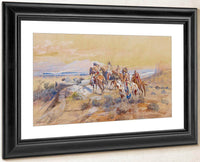 Watching The Iron Horse By Charles Marion Russell Fine Art Print