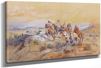 Watching The Iron Horse By Charles Marion Russell Fine Art Print