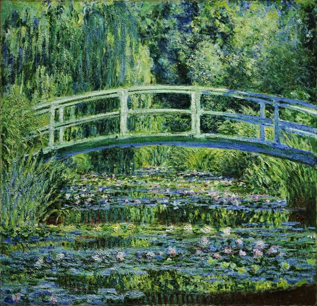 Water Lilies And The Japanes Bridge Painting Claude Monet Canvas Art Fine Art Print