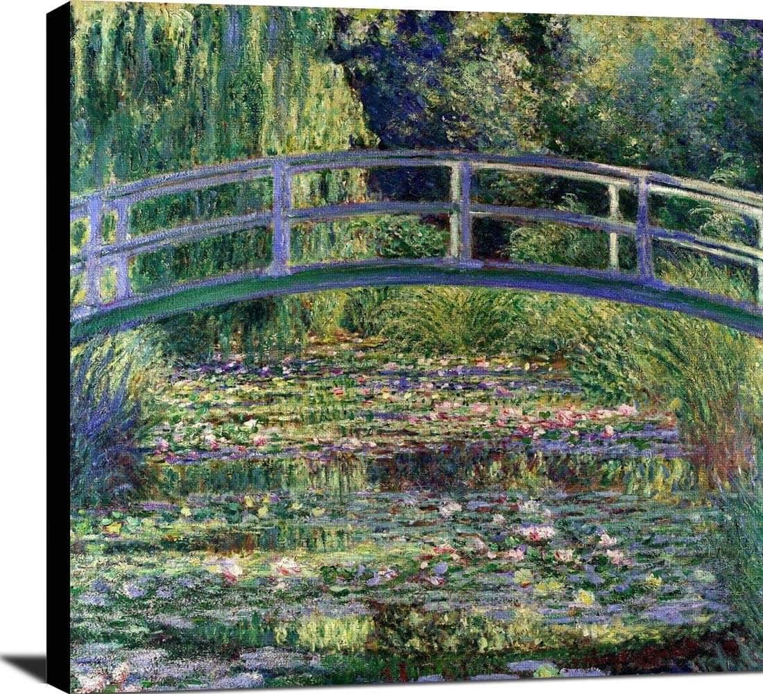 Water Lilies And The Japanese Bridge Painting Claude Monet Canvas Art Fine Art Print
