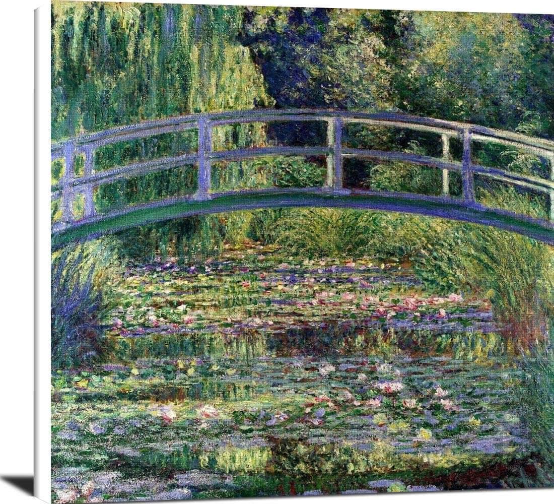 Water Lilies And The Japanese Bridge Painting Claude Monet Canvas Art Fine Art Print