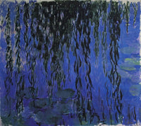 Water Lilies Weeping Willow Branches Painting Claude Monet Canvas Art Fine Art Print