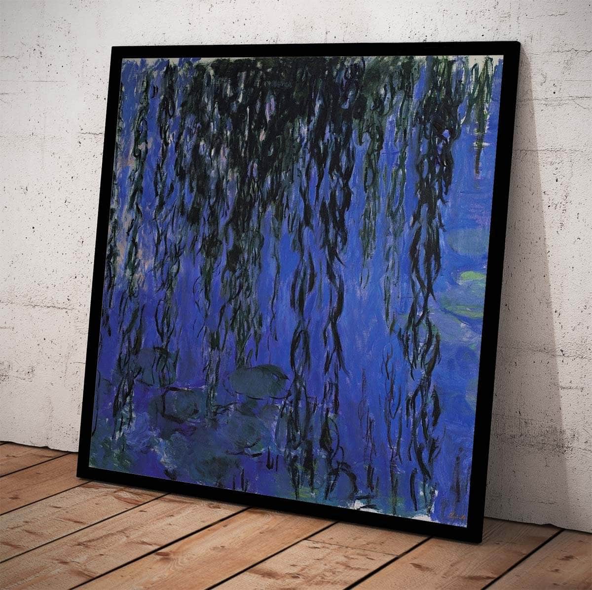 Water Lilies Weeping Willow Branches Painting Claude Monet Canvas Art Fine Art Print