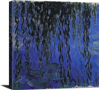 Water Lilies Weeping Willow Branches Painting Claude Monet Canvas Art Fine Art Print