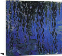 Water Lilies Weeping Willow Branches Painting Claude Monet Canvas Art Fine Art Print