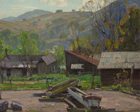 Water Troughs On A Farm By William Wendt Fine Art Print