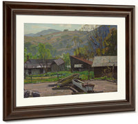 Water Troughs On A Farm By William Wendt Fine Art Print