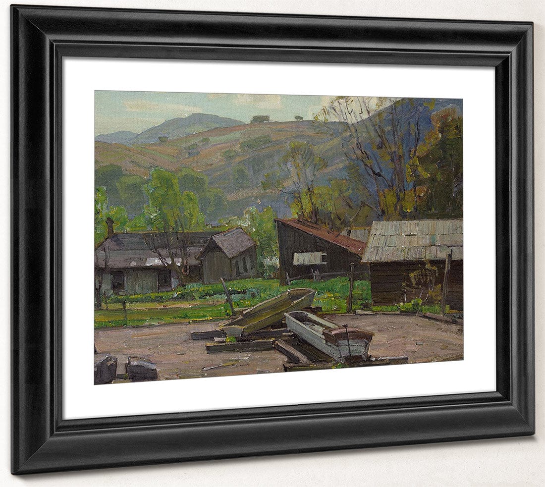 Water Troughs On A Farm By William Wendt Fine Art Print