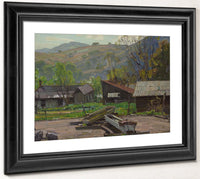 Water Troughs On A Farm By William Wendt Fine Art Print