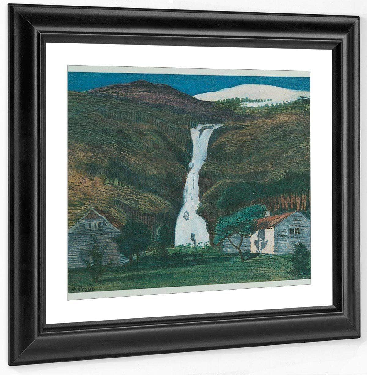 Waterfall And Glacier 2 By Nicolai Astrup Fine Art Print