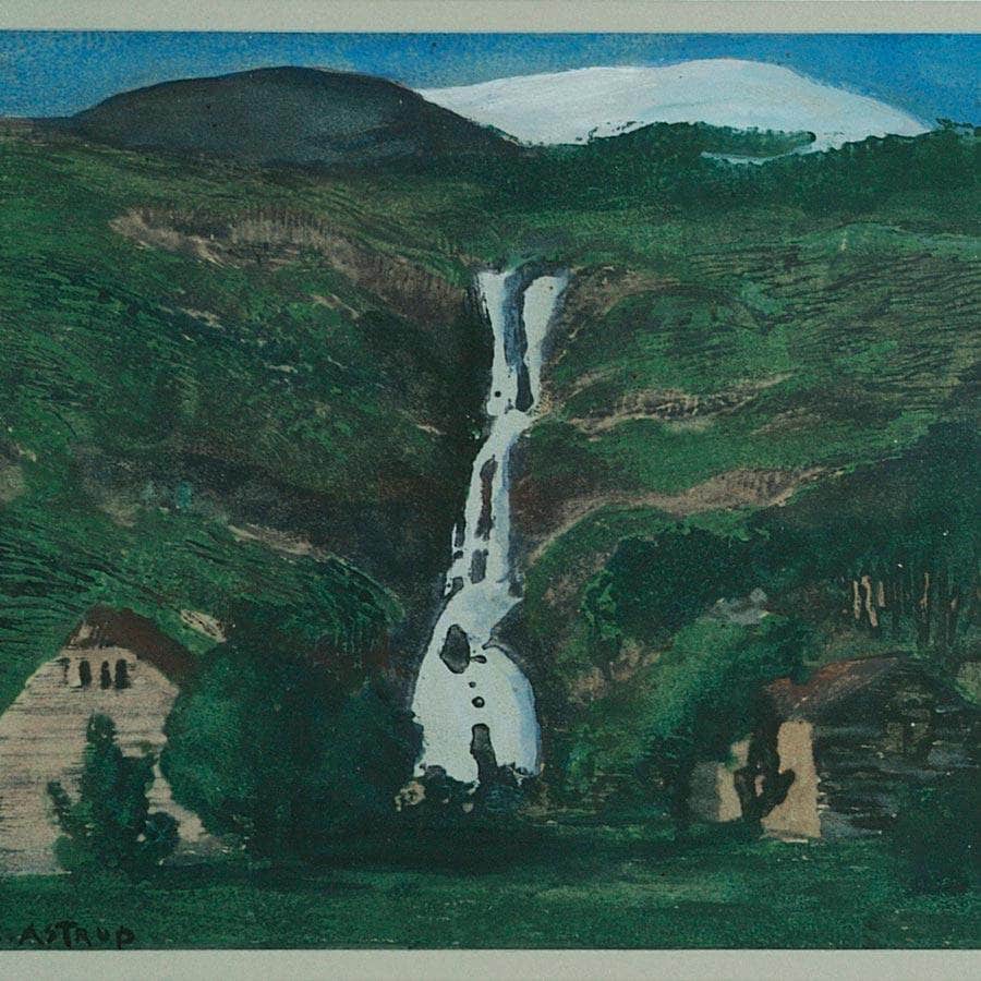 Waterfall And Glacier 3 By Nicolai Astrup Fine Art Print