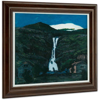 Waterfall And Glacier By Nicolai Astrup Fine Art Print