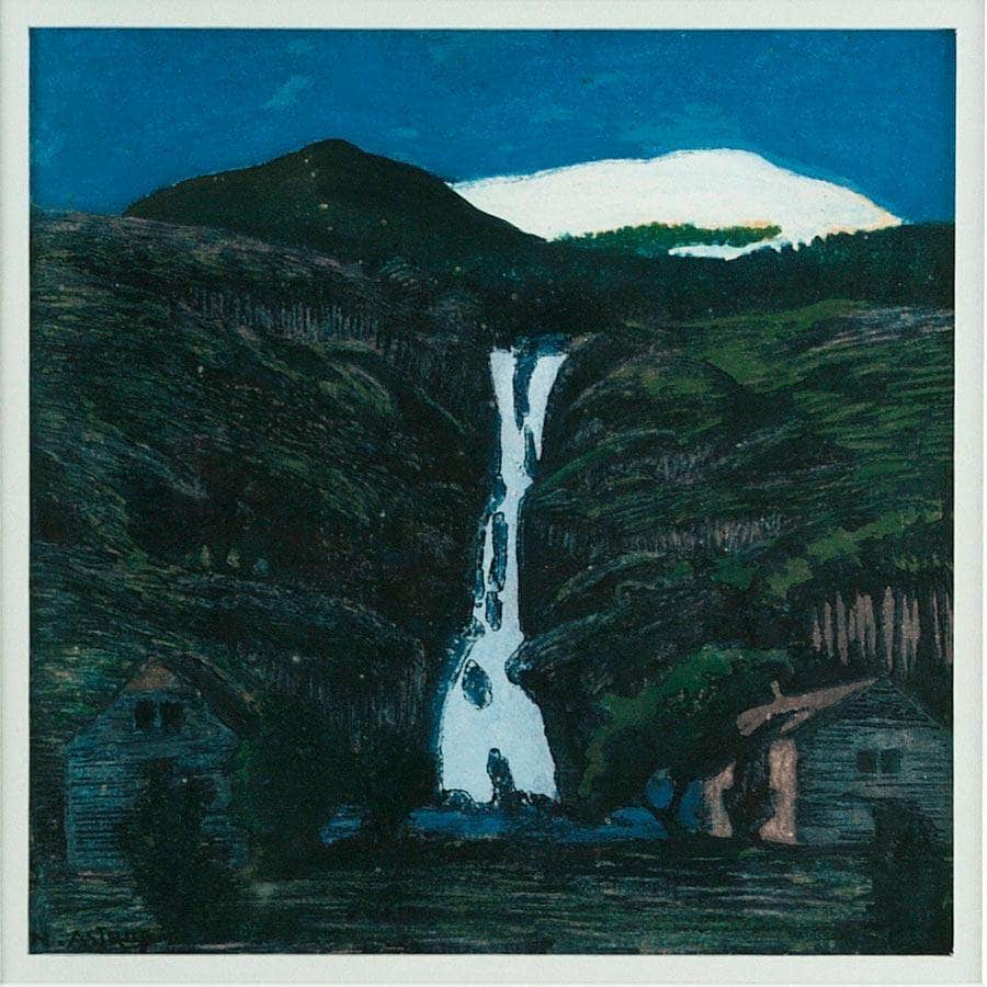 Waterfall And Glacier By Nicolai Astrup Fine Art Print