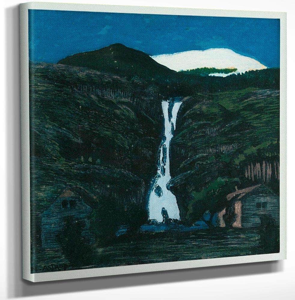 Waterfall And Glacier By Nicolai Astrup Fine Art Print