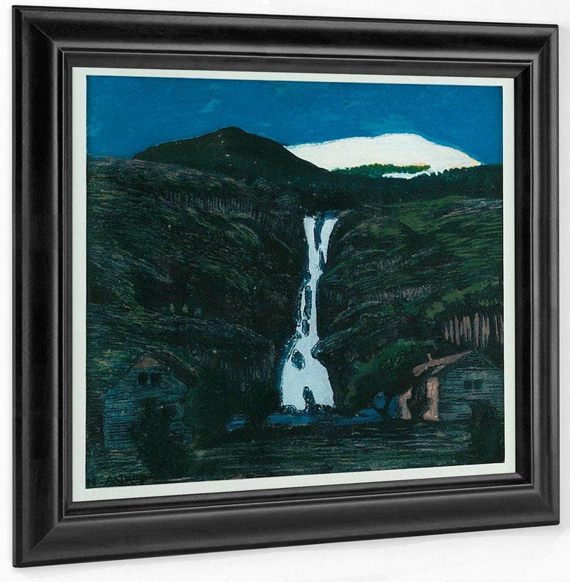 Waterfall And Glacier By Nicolai Astrup Fine Art Print