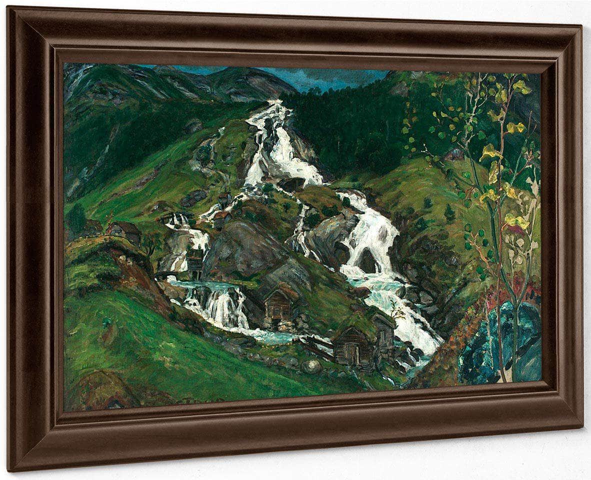 Waterfall And Mill House By Nicolai Astrup Fine Art Print