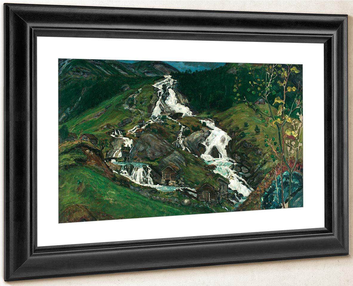 Waterfall And Mill House By Nicolai Astrup Fine Art Print