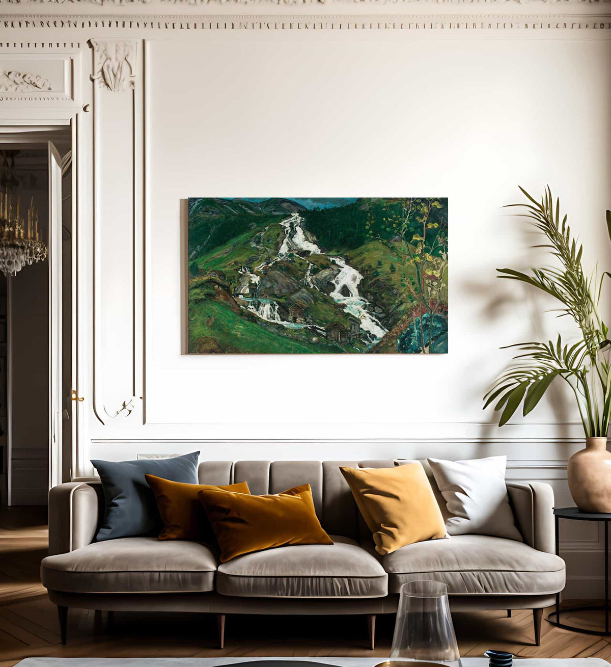 Waterfall And Mill House By Nicolai Astrup Fine Art Print