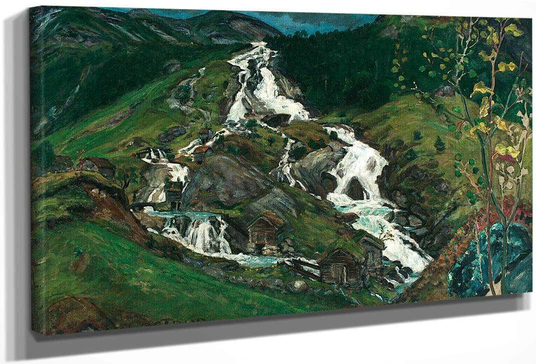 Waterfall And Mill House By Nicolai Astrup Fine Art Print