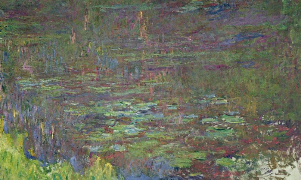Waterlilies At Sunset (Detail From The Right Hand Side) By Claude Monet Fine Art Print