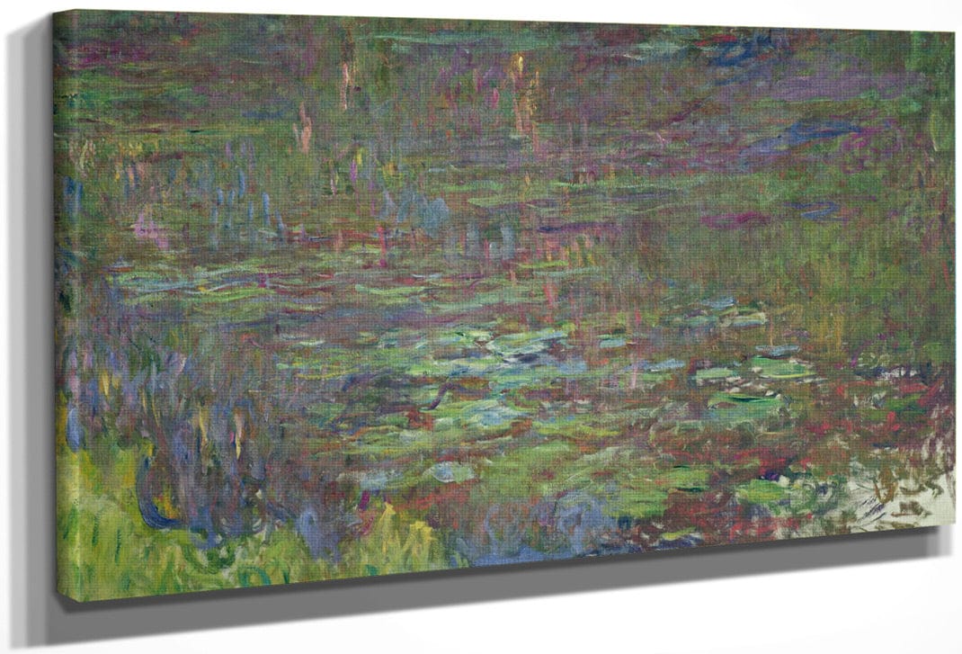 Waterlilies At Sunset (Detail From The Right Hand Side) By Claude Monet Fine Art Print