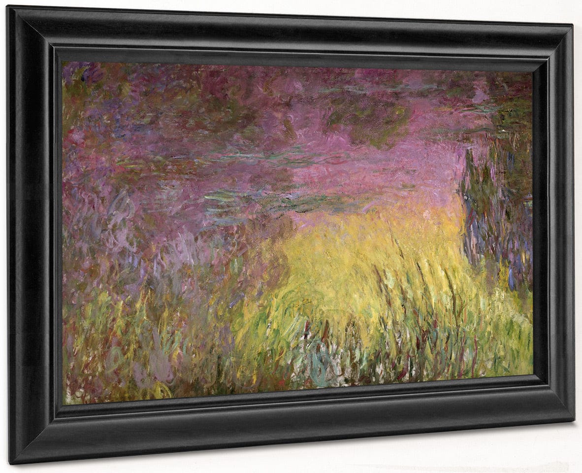 Waterlilies At Sunset, (Detail Of Left Side) By Claude Monet Fine Art Print