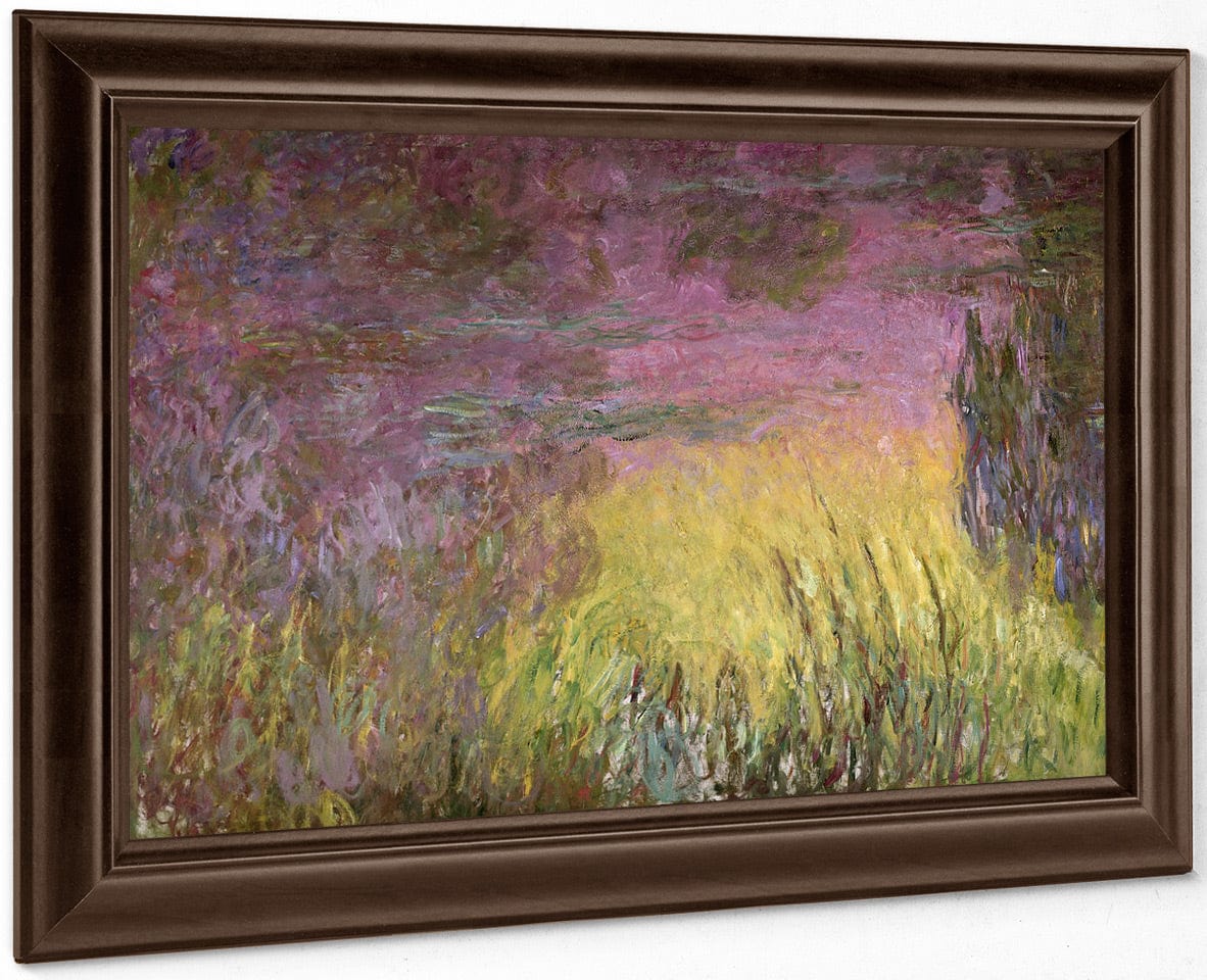 Waterlilies At Sunset, (Detail Of Left Side) By Claude Monet Fine Art Print
