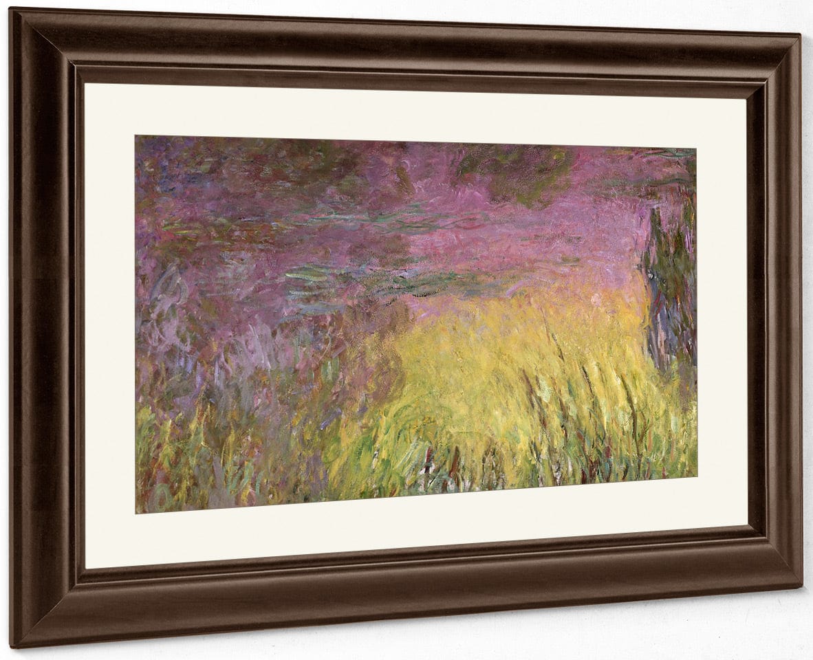 Waterlilies At Sunset, (Detail Of Left Side) By Claude Monet Fine Art Print