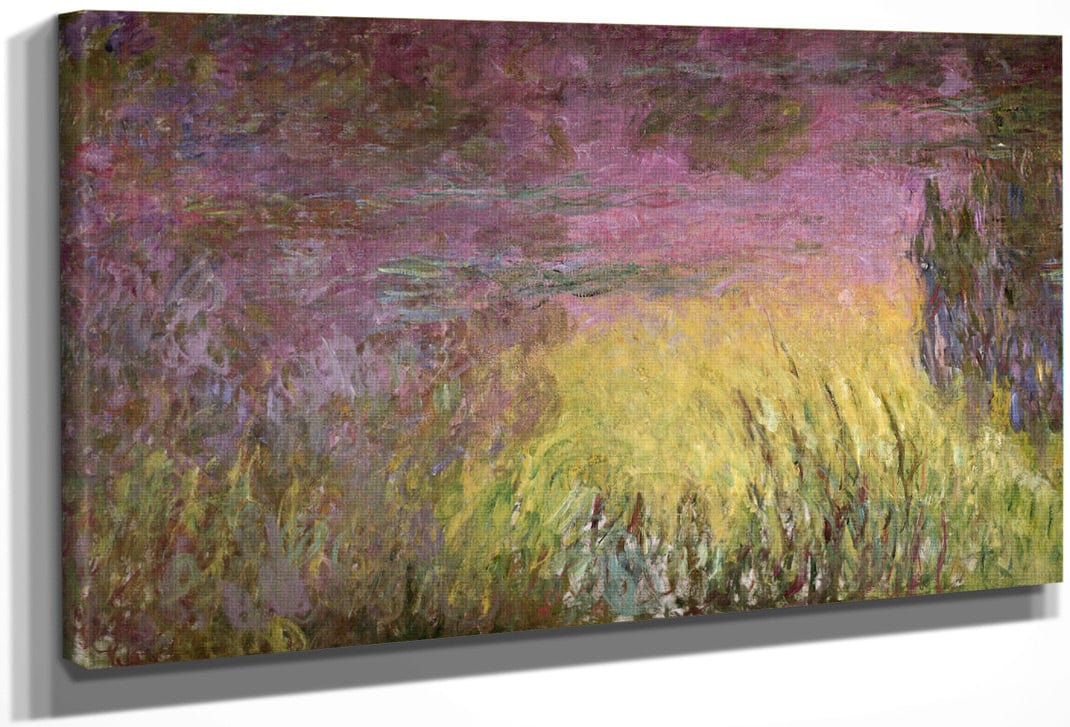 Waterlilies At Sunset, (Detail Of Left Side) By Claude Monet Fine Art Print