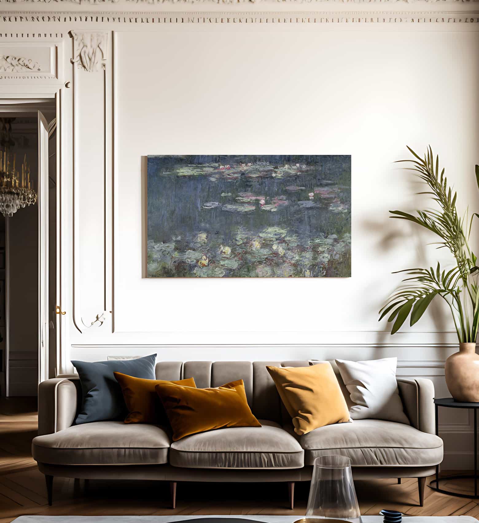 Waterlilies Green Reflections By Claude Monet Fine Art Print
