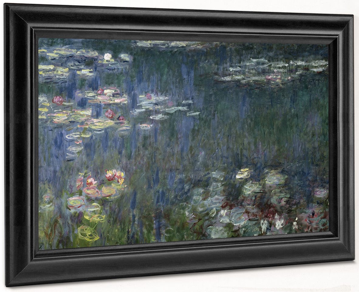 Waterlilies Green Reflections (Left Section) By Claude Monet Fine Art Print