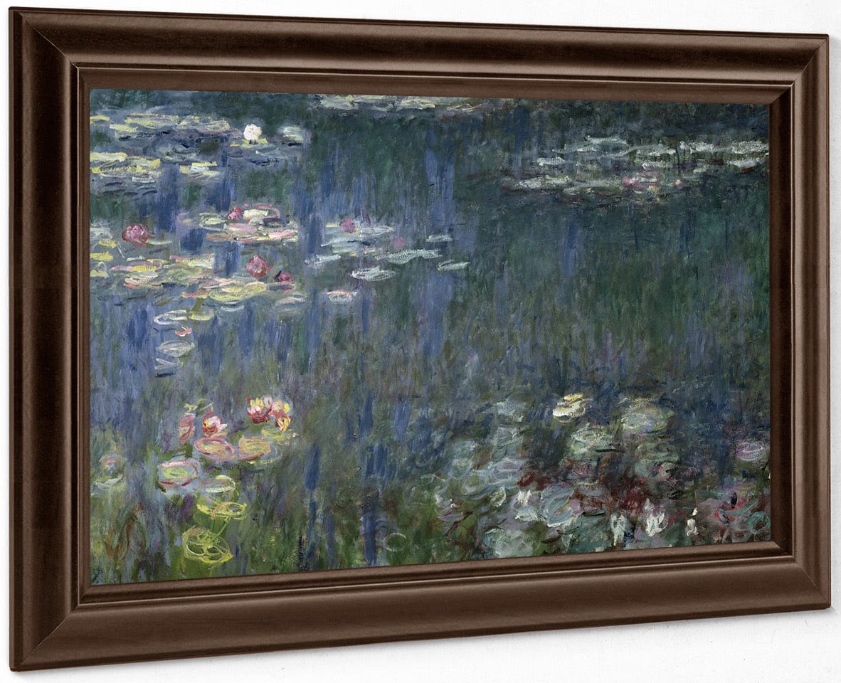 Waterlilies Green Reflections (Left Section) By Claude Monet Fine Art Print