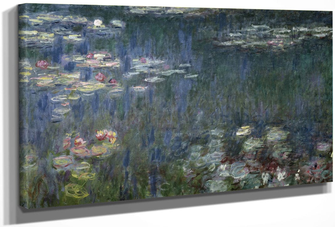 Waterlilies Green Reflections (Left Section) By Claude Monet Fine Art Print