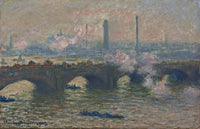 Waterloo Bridge, Gray Day Painting Claude Monet Canvas Art Fine Art Print