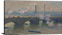Waterloo Bridge, Gray Day Painting Claude Monet Canvas Art Fine Art Print